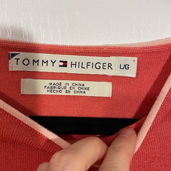 Vintage Y2K Tommy Hilfiger Contrast Knit Sweater L - Picture 2 of 10